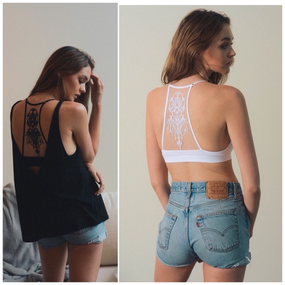 ❗️CLOSING SALE❗️Black TattooMesh RacerbackBralette - Picture 3 of 6